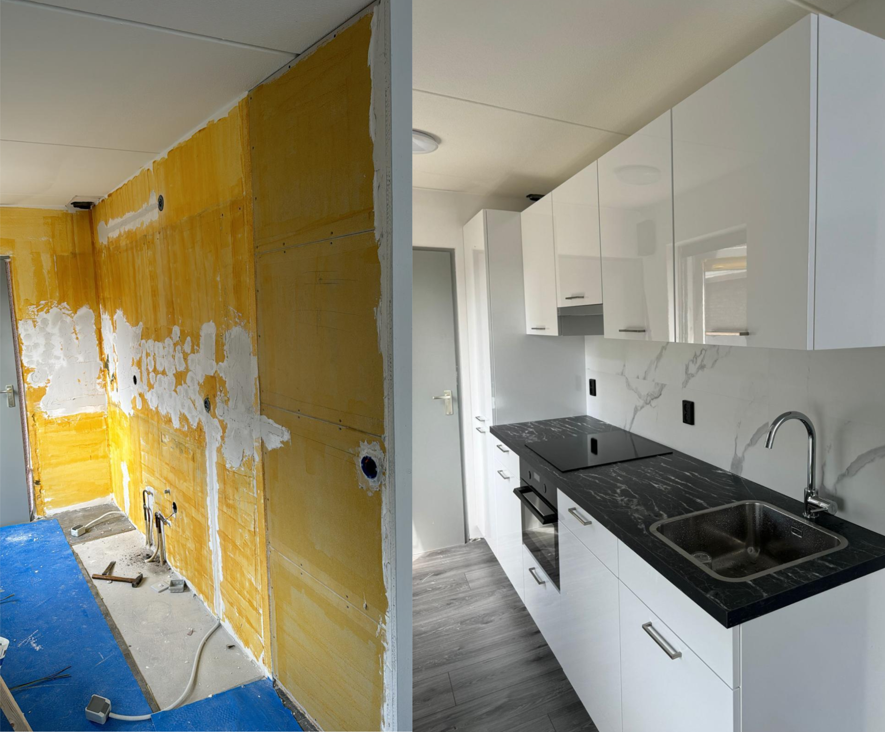 Voor-en-na vergelijking van een renovatieproject